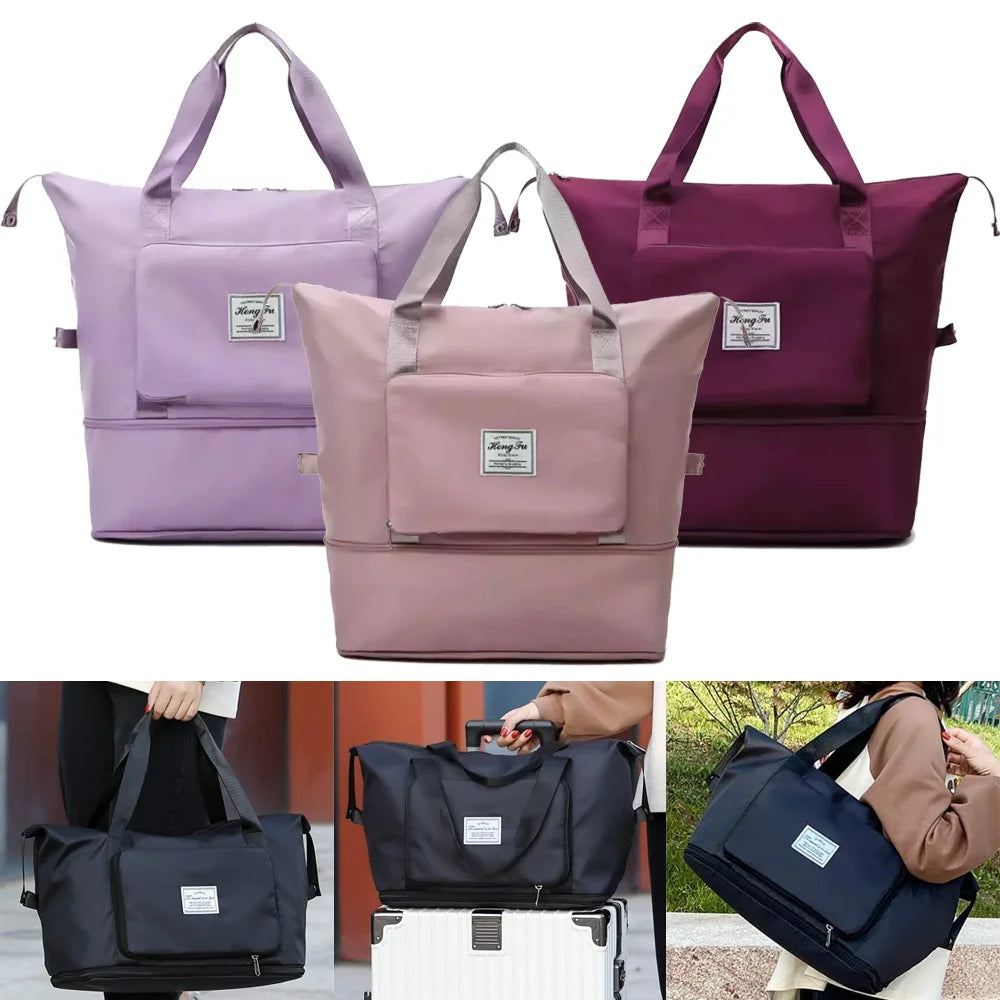 Large Capacity Folding Travel Bags Waterproof Luggage Tote Handbag Travel Duffle Bags Women Gym Yoga Storage Bags Qme