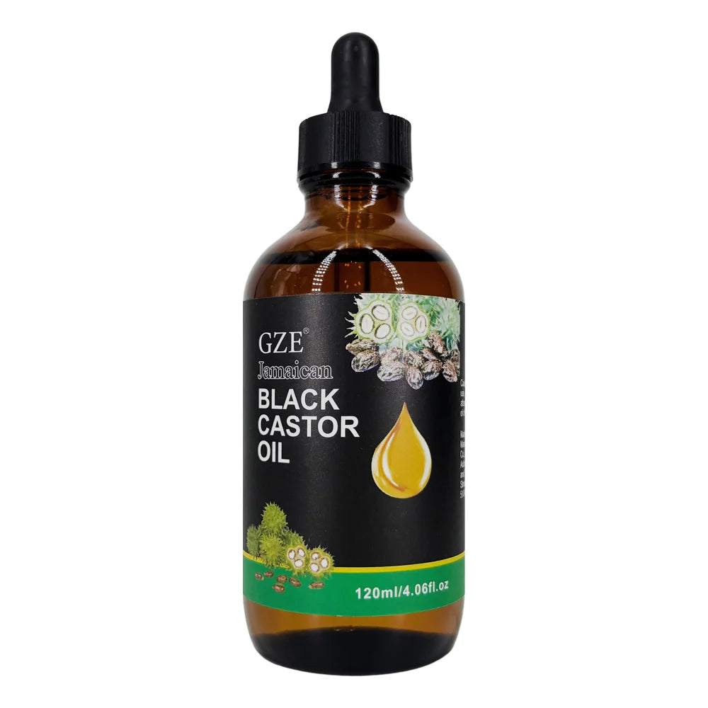 GZE Jamaican Black Castor Oil - Cold Pressed Hair Moisturizing for Hair, Lash & Eyelash Strength, Shine & Scalp Care Qme BLACK CASTOR OIL