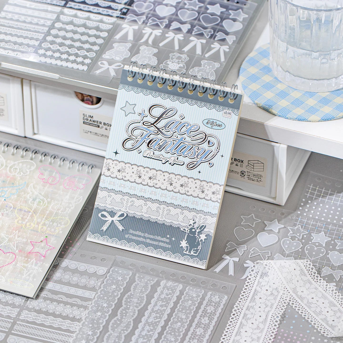 20/30 pcs Lace Die cut Stickers Book Japanese Showa style Aesthetics Decor Junk Journal Scrapbooking Creative Stationery Sticker Qme 2A-60 pcs