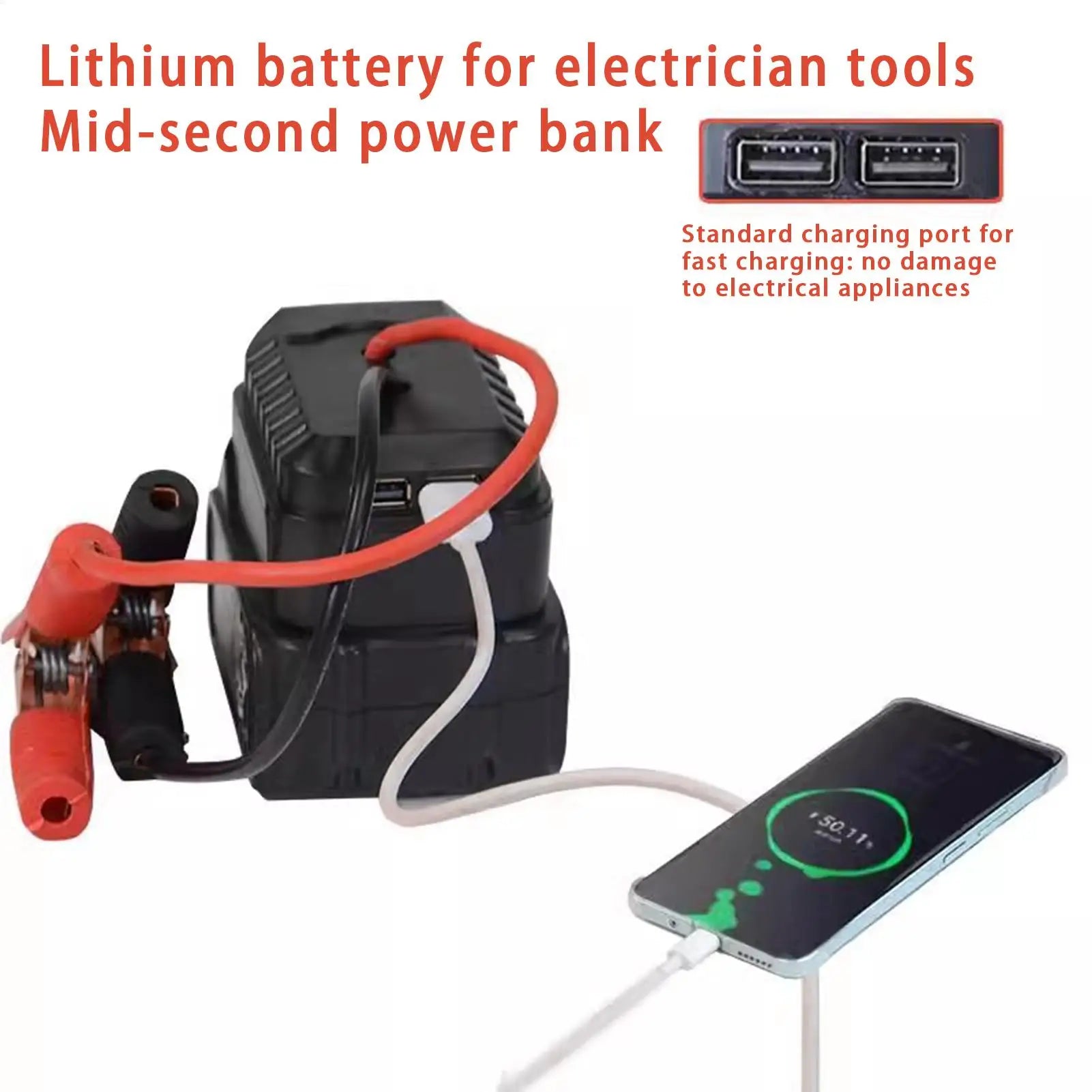 ForMakita Jump Starter Battery Pack Lithium Jump Starter Portable Jumper Box Battery Pack Quick Charging Automotive Booster Qme