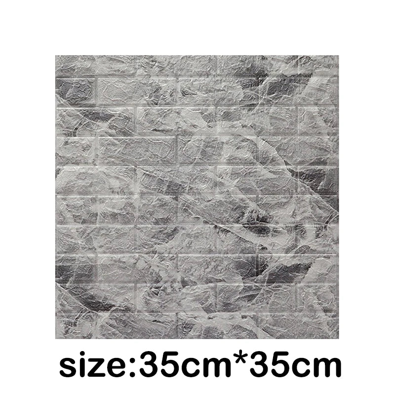 12Pcs 35*30cm High Quality 3D Foam Wall Panel Brick Retro Wallpaper Ceiling Self Adhesive Wallpanel Background Home Decoration Qme retro grey 12Pcs 35cmx30cm