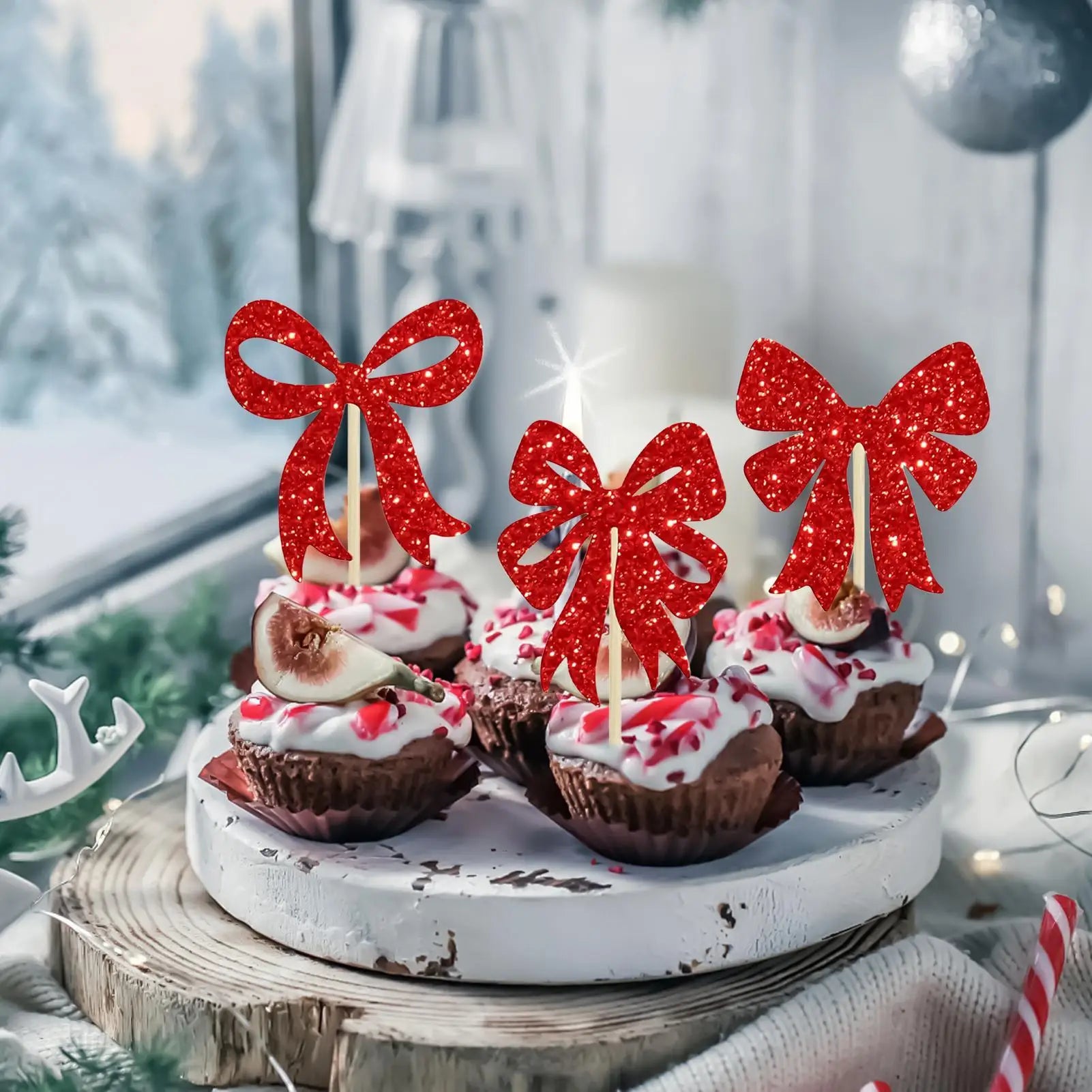 Cup Cake Topper Classic 24 Christmas Cupcake Toppers Home Event Qme