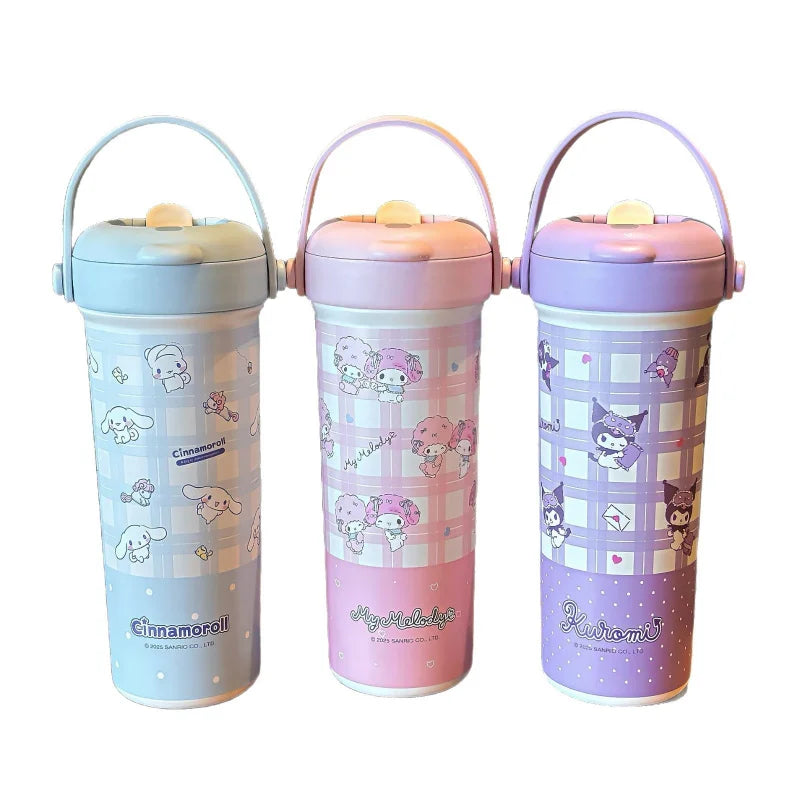 Kuromi Large-Capacity Insulated Cup Stylish New Model Insulated Straw Water Cup Student Water Bottle Qme