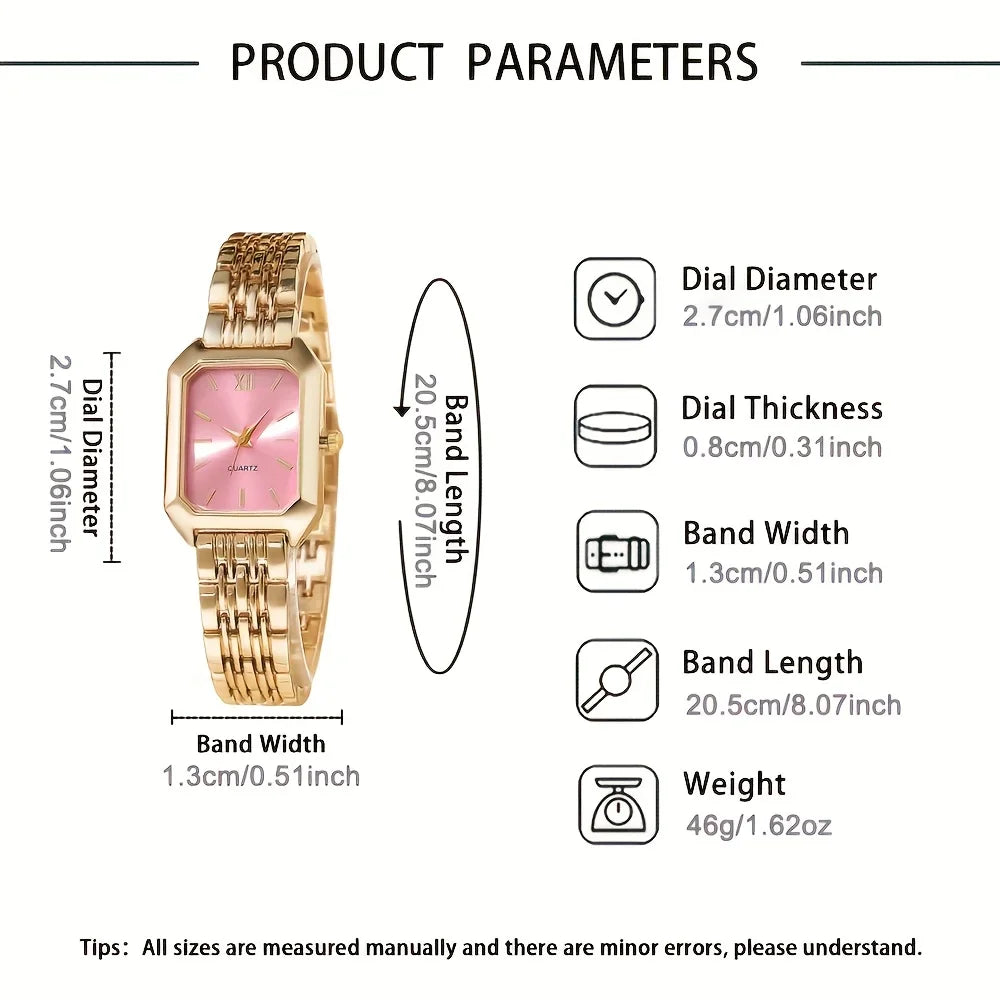 2026 Simple and versatile square women's watch, Instagram-style steel band fashion quartz watch, trendy ladies' wristwatch Qme