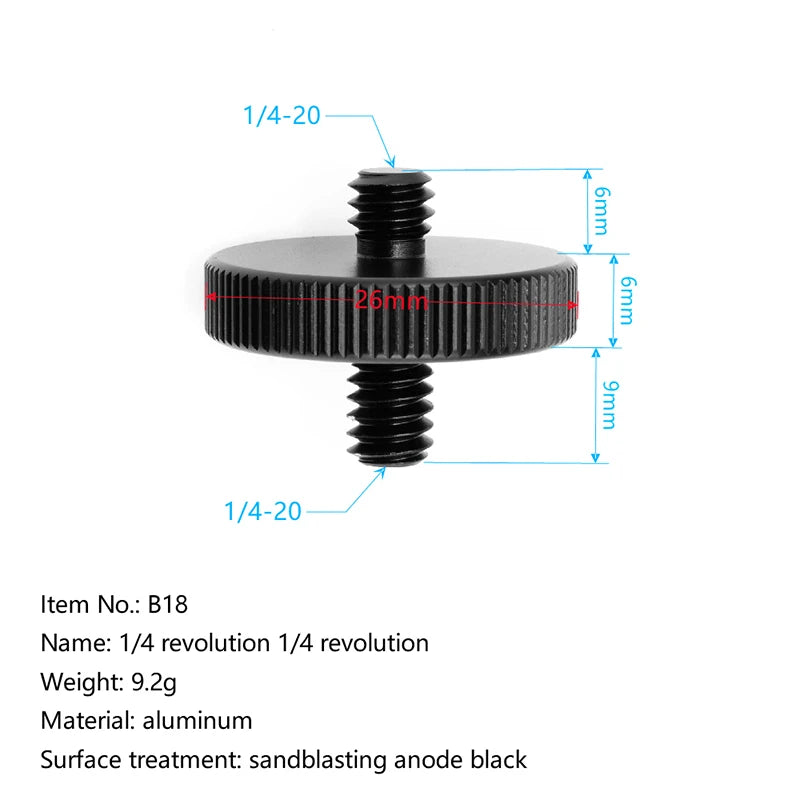 Universal Camera Conversion Screw 1 4 Male 3 8 Dual Nuts Tripod Mount Qme B
