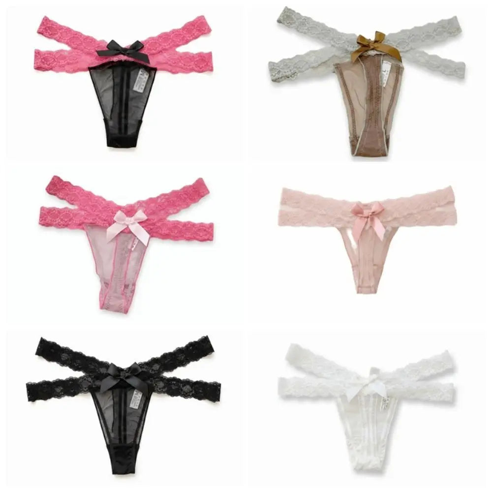 Underpants Low Waist Lace Thongs Cross Belt Lingerie Ladies T-back Qme