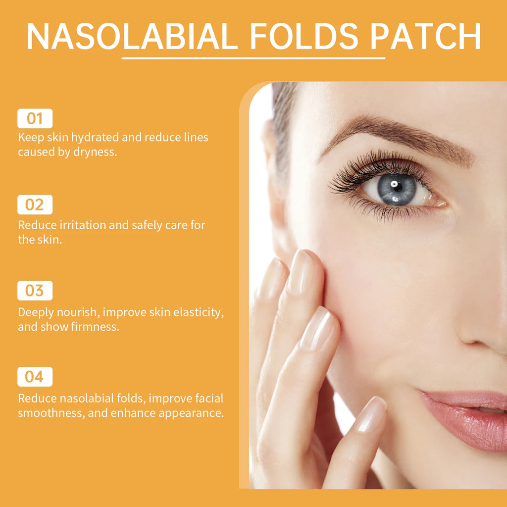 Nasolabial Fold Patch Face Lifting Sticker Fade Fine Lines Moisturizing Anti-Wrinkle Hydrating Daily Use Skincare Essential Qme