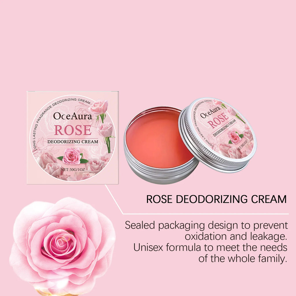 Oceaura Rose Deodorizing Cream Long-lasting Odor Inhibiting Sweat Qme