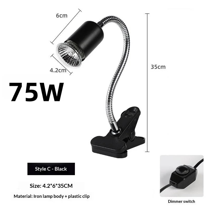 1 Set 50/75W UVA UVB Light Basking Spot Light Simulated Sunlight Reptile Heat Lamp For Turtle Lizard Dimmable Heating Lamp Qme 75W B
