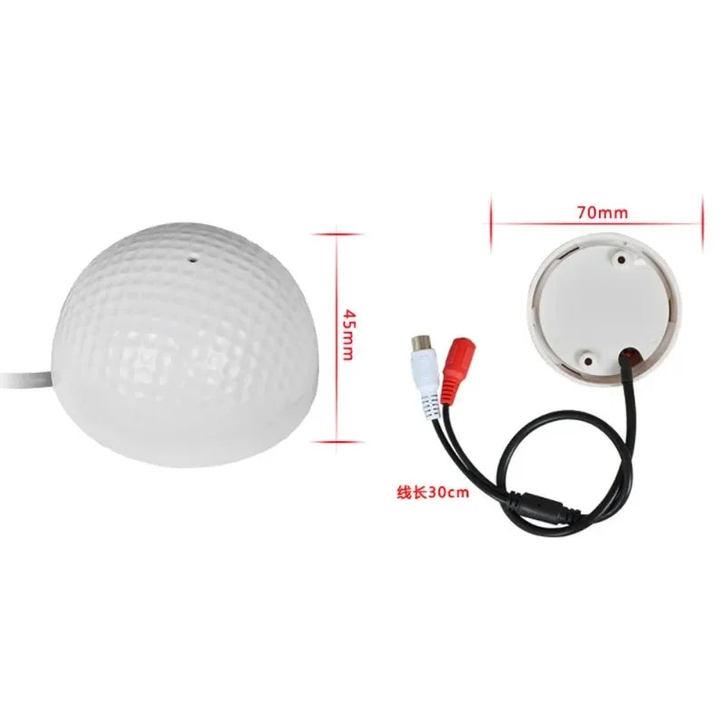 1pcs Audio Monitoring MIC Sound Pickup Microphone Audio Pickup Half Ball Sound Monitor for CCTV Surveillance Security Camera Qme 5pcs