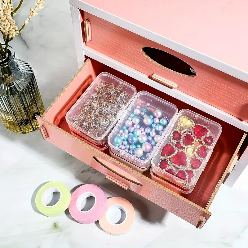 3pcs Plastic Transparent Storage Box, Storage Box For Small Items, Beads, Pearls, Jewelry, Handicrafts, Rubber Band, Hair Clip Qme 3pcs