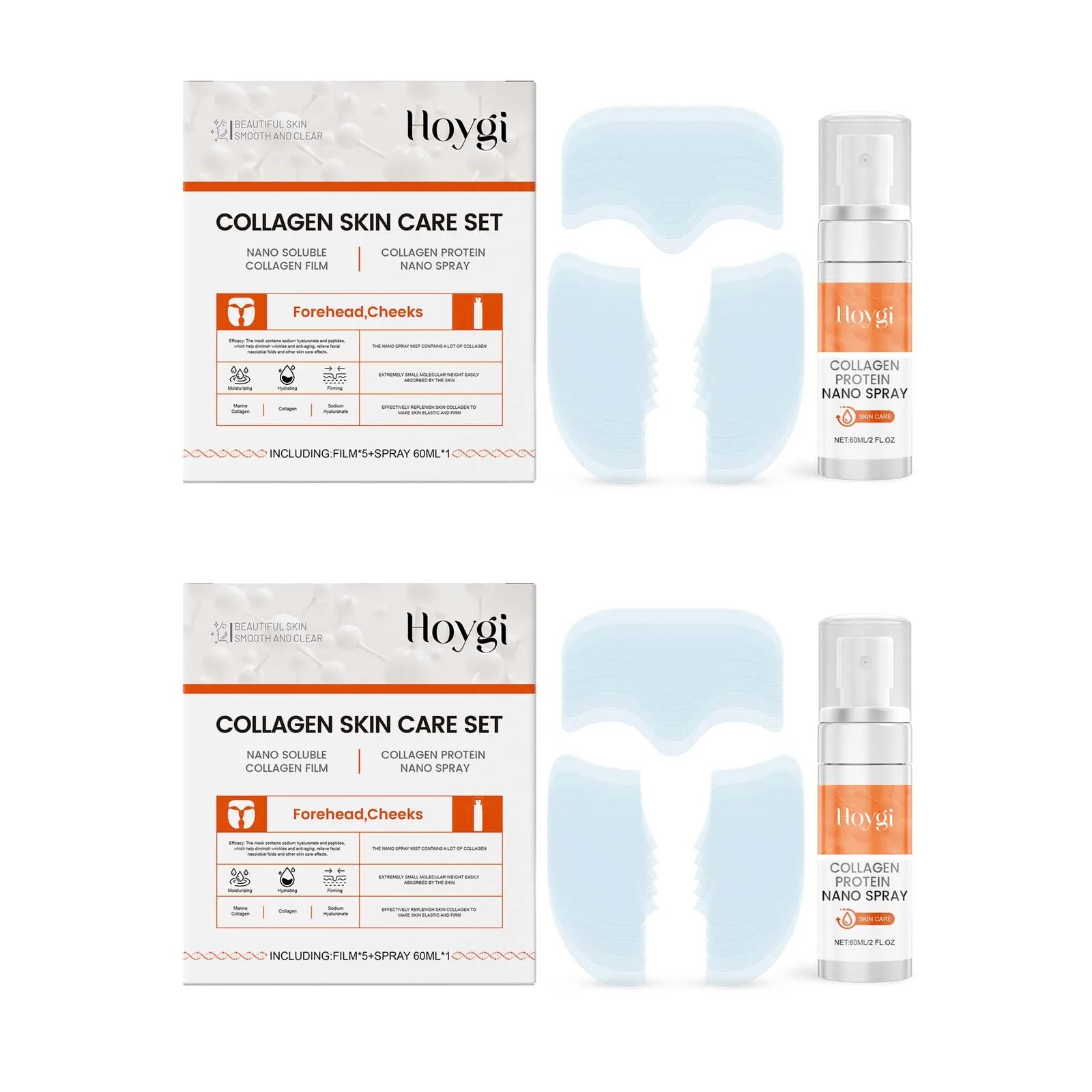 Nano Soluble Collagen Face Mask Serum Spray Set Wrinkle Repair Face Filler Increase Skin Elasticity Brightening Skin Care Set Qme 2 Sets