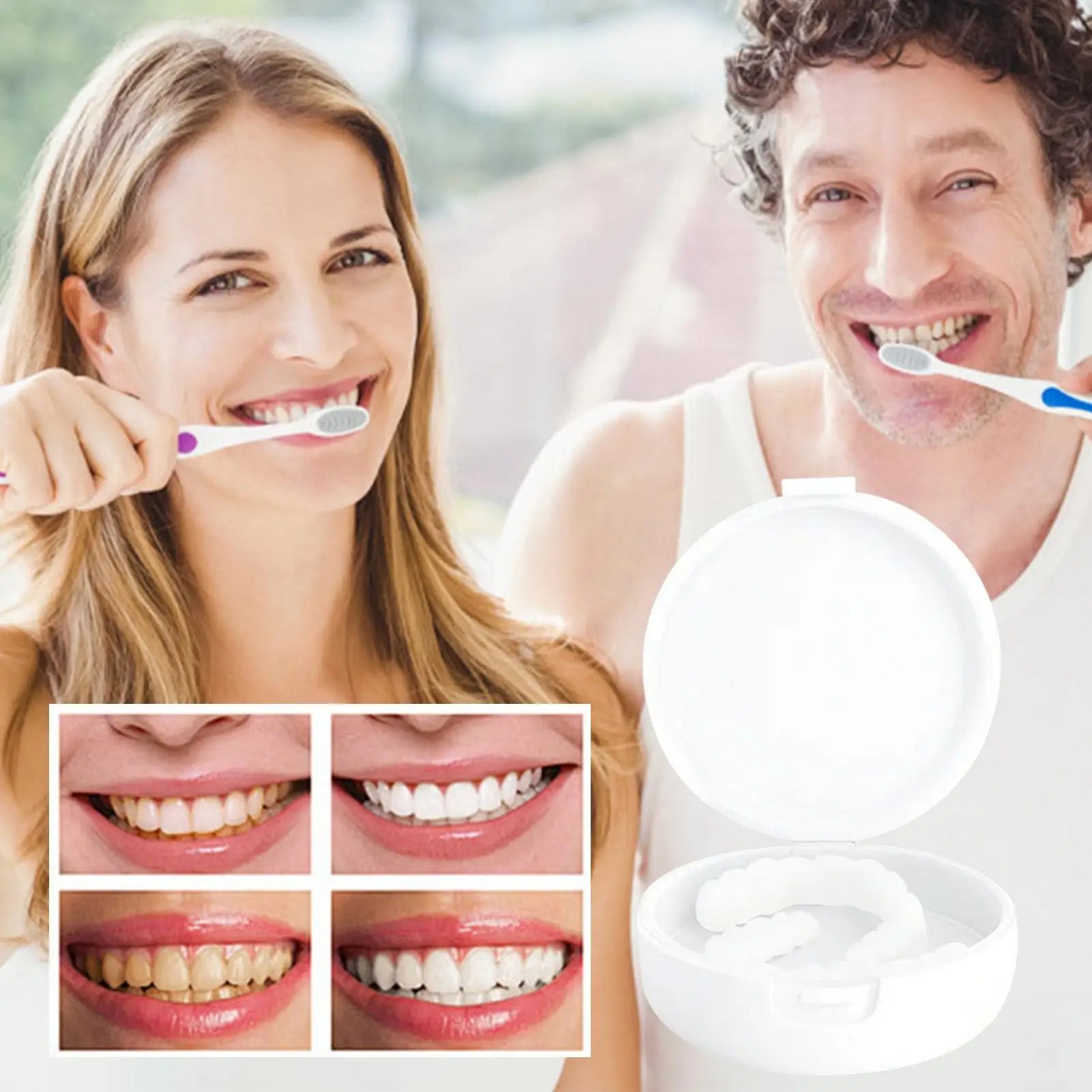 Fake Teeth Denture Decoration Silicone Tooth Repairing Upper Lower Qme