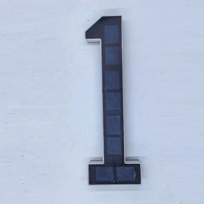 Light Sensor Solar House Number Lights Waterproof Modern LED Address Sign Outdoor Wall Decor For Home Yard Daily Use Qme 4.7 inch digit 1
