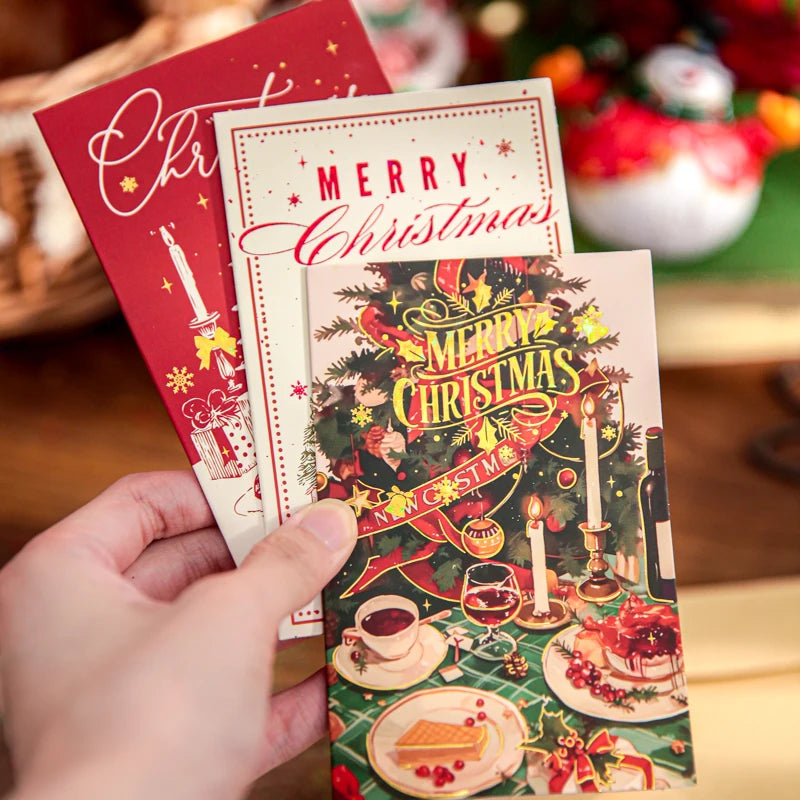 Christmas Greeting Card Single Sheet Holiday Greeting Card for Xmas Gift Wrapping Party Decoration Festive Celebration Qme