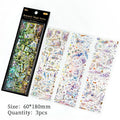 3 pcs/lot INS Laser Bronzing Stickers Adhesive Diy Sticker for Planner Diary Album Scrapbooking Stationery supplies Qme D