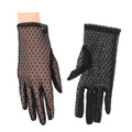 Women Vintage Sheer Short Lace Gloves Driving Thin Sunscreen Female Qme black One Size