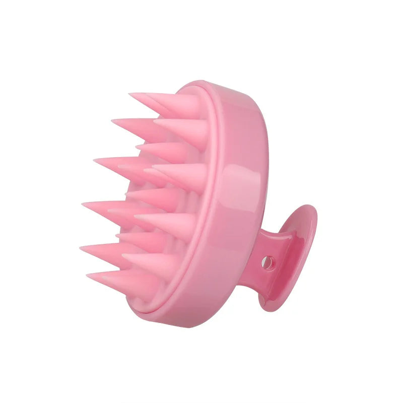 1pc Silicone Scalp Massage Comb Handheld Round Soft Shampoo Brush Portable Hair Clean Tool Hair Care Women Beauty Bathroom Combs Qme 1PC Pink