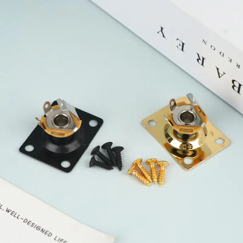 Metal Compact Guitar Jack Socket Plate Electric Output Square Shape Qme
