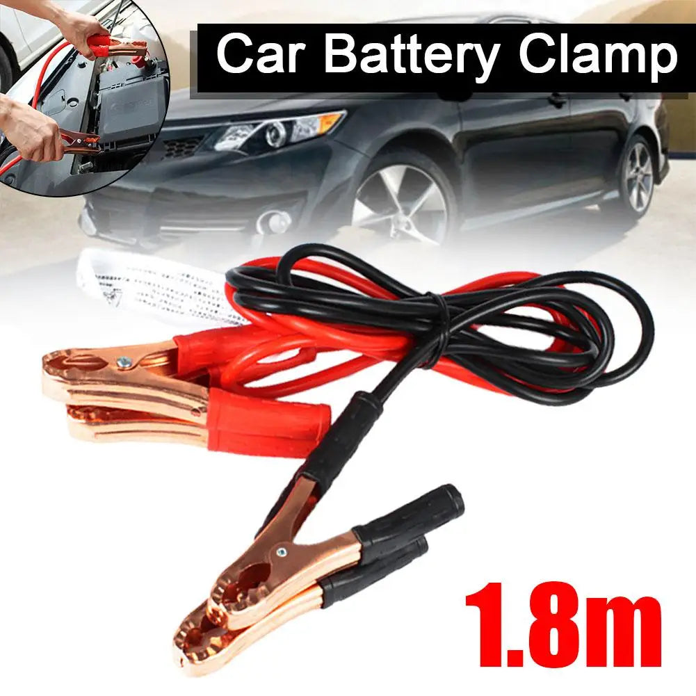 NEW 1.8 M 500A Car Battery Jump Cable Booster Cable Line Emergency Jump Starter Leads Van SUV Double-ended With Clamps Clips Qme