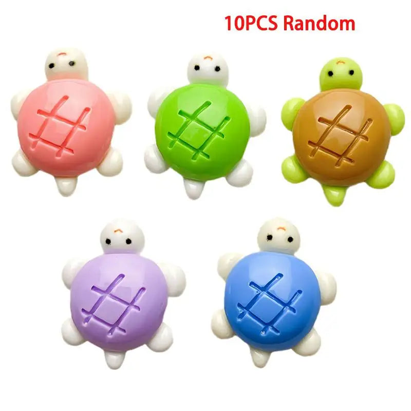 10pcs Solid-colored Small Turtle Cartoon Glossy Handmade DIY Resin Accessory Small Ornament Qme