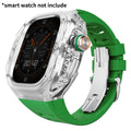 Refit Mod For Apple Watch Ultra 3/2 49mm Transparent Case Silicone Band Refit Kit For iWatch Series 11 Metal Butterfly Buckle Qme GrTrS 49mm-For ultra 3 2 1