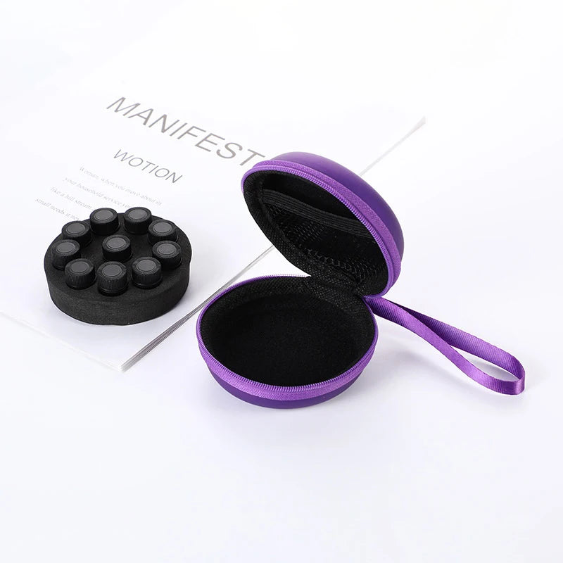 1- PU Portable Essential Oil Case 10 Bottles Perfume Bag Box Travel Qme