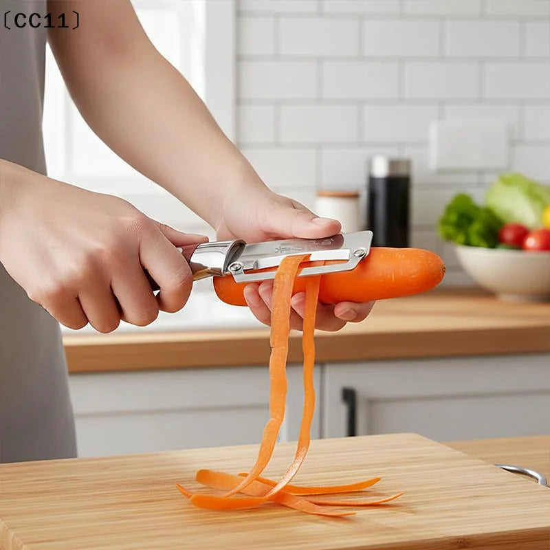 Stainless Steel Peeler Plastic Handle Peeling Slicing Fruits Qme