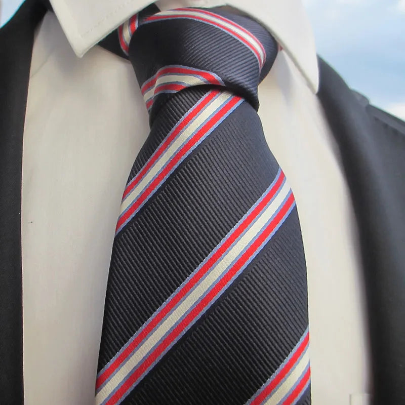 Silk Men Tie Sliver Plaid Solid Grey Wide Luxury Wedding Prom Qme RT14