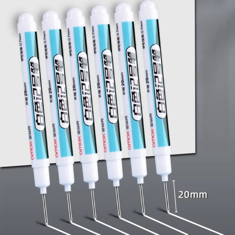 0.7/1.0/2.5mm White Paint Marker Pen Deep Hole Markers Pen Set Waterproof Permanent Oily Pens for Rock Wood Glass Tiles Qme