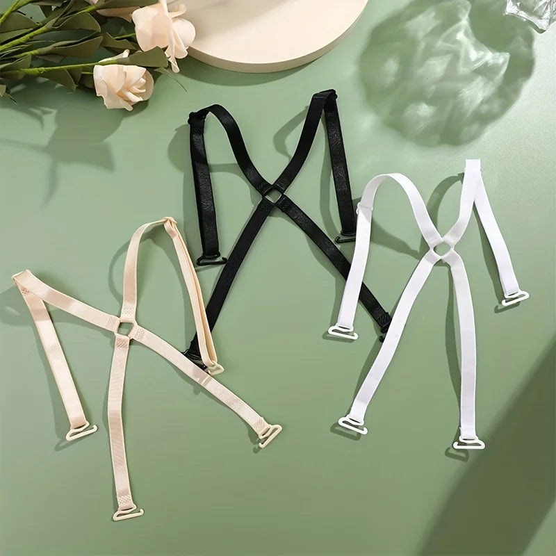X Shape Cross Back Bra Straps Adjustable Elastic Replacement Bra Shoulder Strap Invisible Detachable Bra Accessory Qme