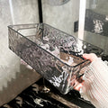 Glacier Pattern Stackable Storage Box Beauty Cosmetics Sorting Basket Qme Gray