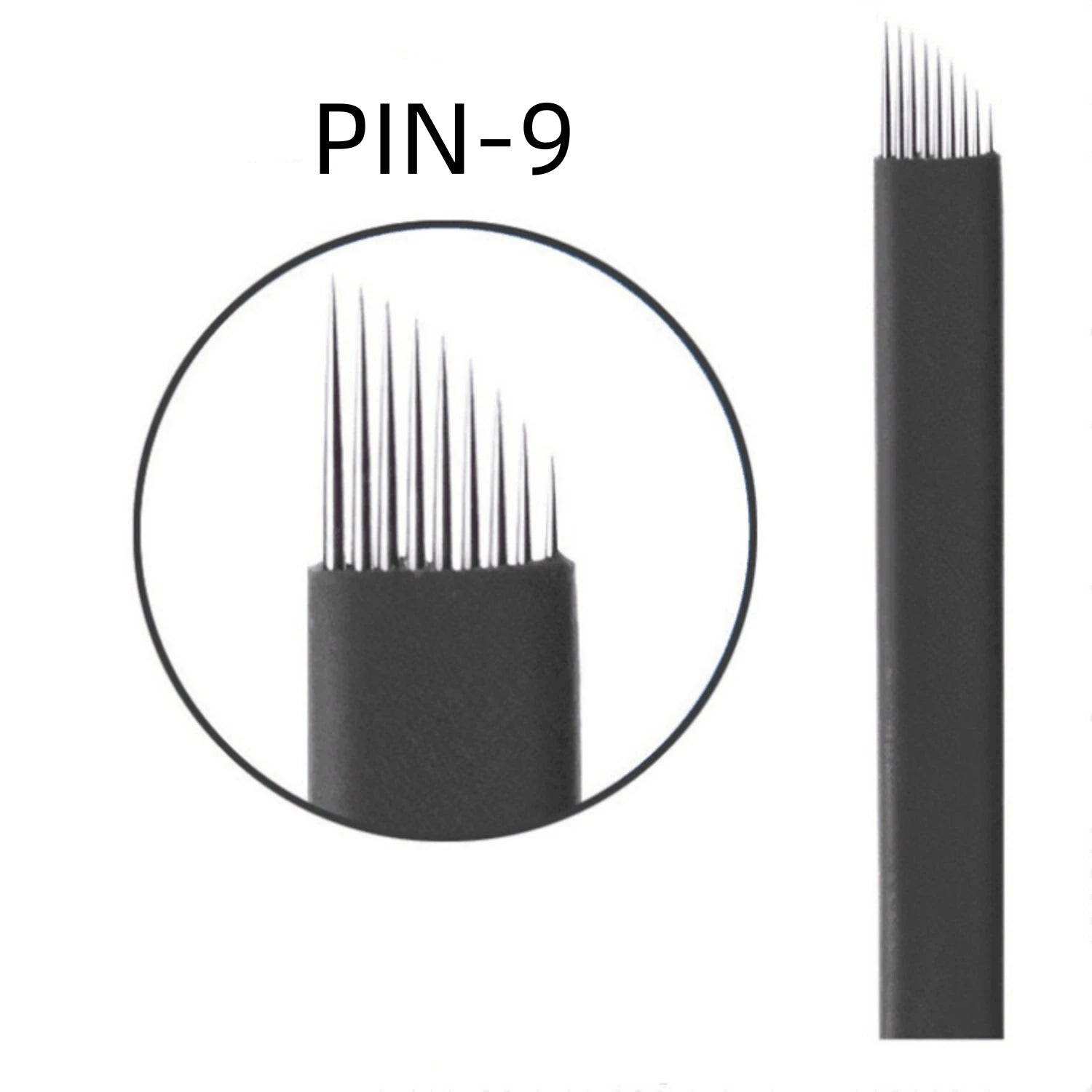 50PCS Black Microblading Needles PMU Tattoo Needles Permanent Makeup Blade 9Pin 12 14 16 U18 Manual Eyebrow Pen Blades Qme Flex 9pin Lot Of 50PCS