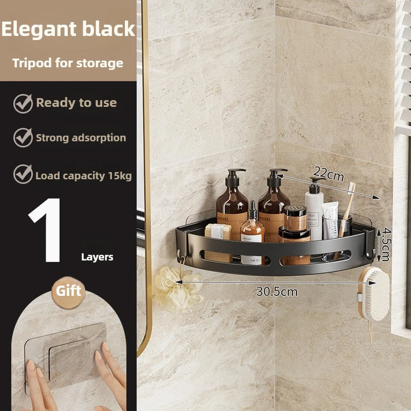 1 2 No Drill Required Bathroom Storage Shelf Holder Shower Caddy Qme 1PCS