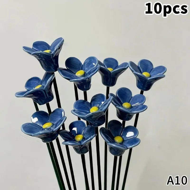 6 8 Flowers Home Ornament Indoor Outdoor Decor Handcrafted Ceramic Qme A10