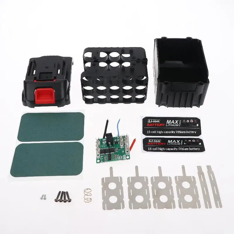 Battery Case 21V Lithium Ion Circuit Board Sturdy Socket DIY Electric Qme