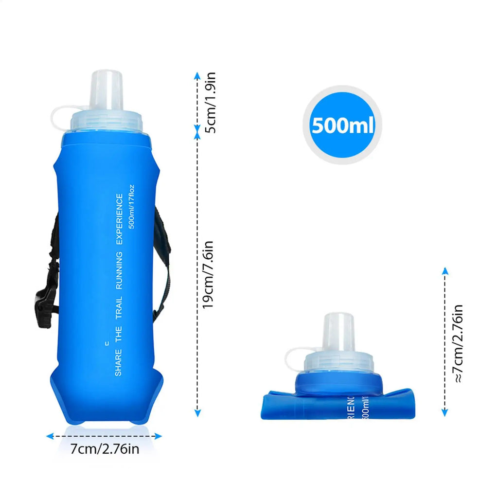 Handheld Water Bottle Running Spill-proof Foldable Lightweight Soft Qme