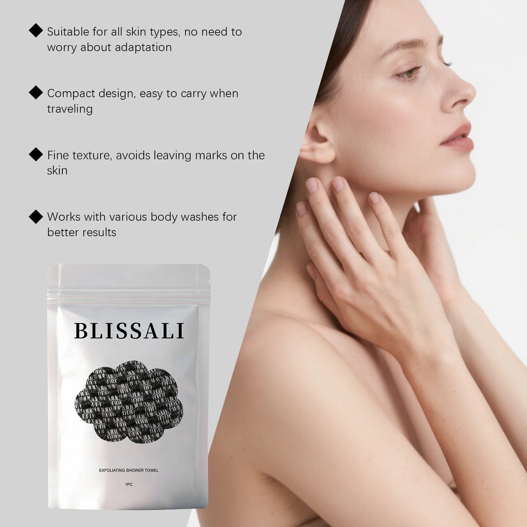 Back Scrubbing Towel Durable Exfoliating Body Towel Cleansing Skin Polishing Cloth Oil Control Dirt Removal Bath Accessories Qme