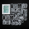 30pcs/pack Vintage Silvery Stickers for Junk Journal DIY Scrapbooking Collage Album Creative Stationery Craft Sticker Qme F