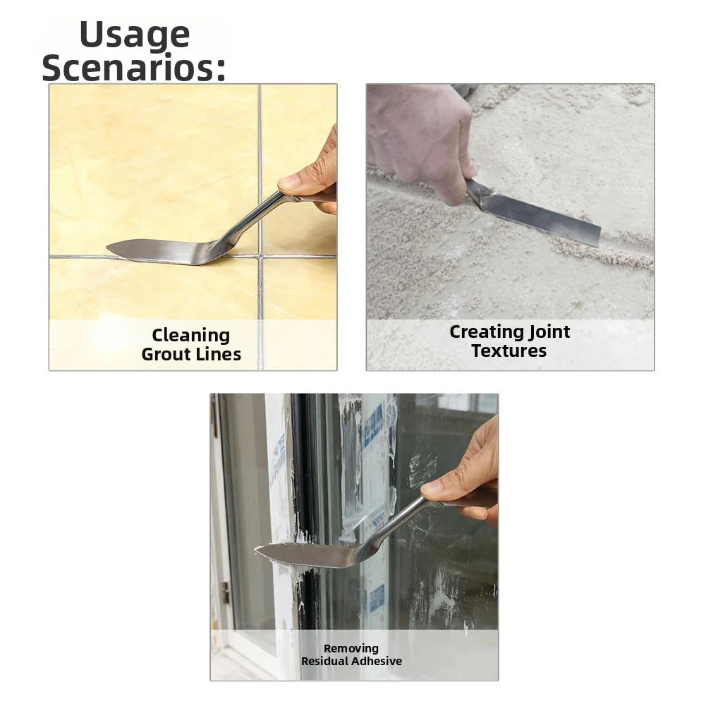 1PC Stainless Steel Double-headed Mud Plastering Trowel Trowel Wall Brick Trowel-Mason Tools For Seam Repair & Cleaning Qme