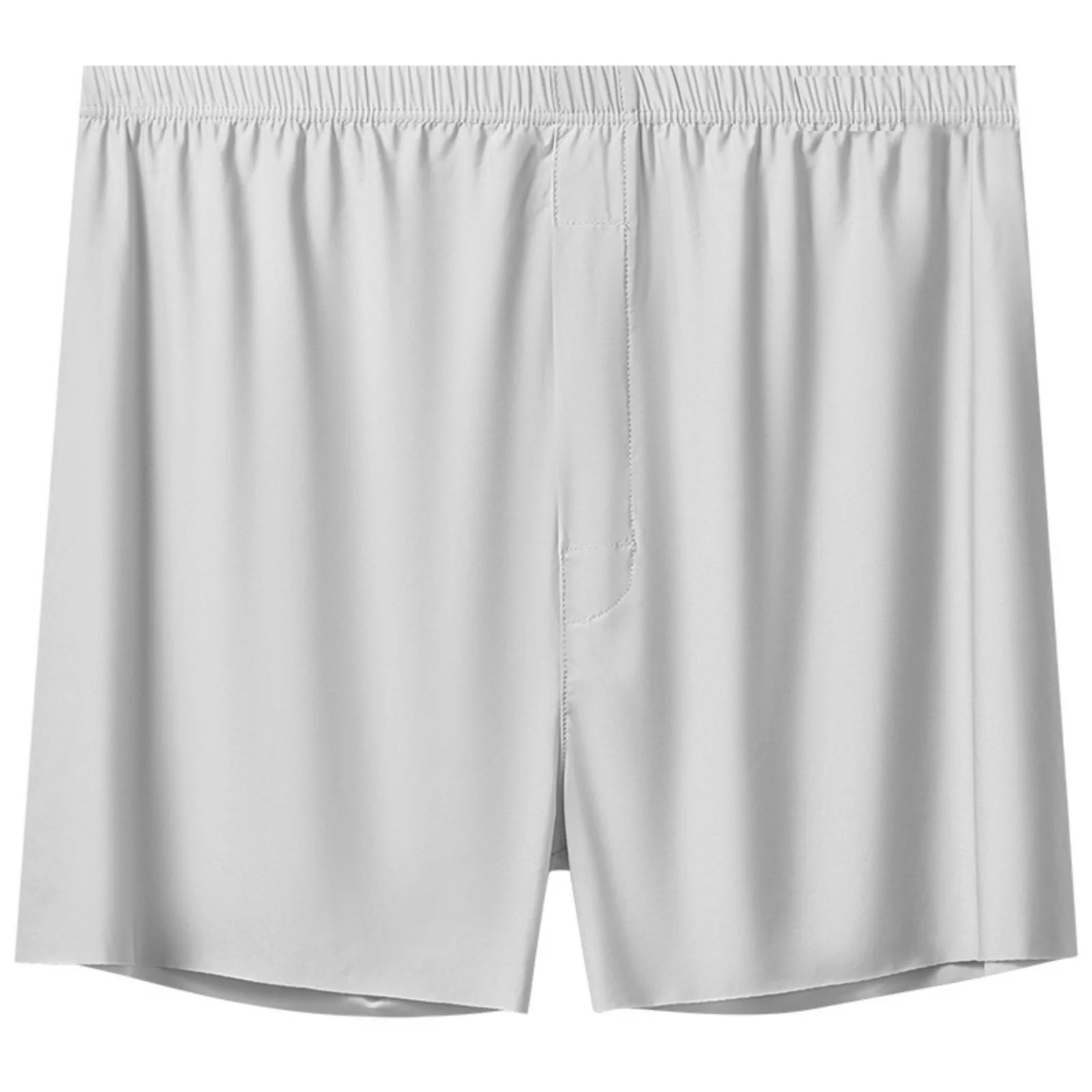 Basic Solid Color Lightweight Summer Shorts for Men Loose Lightweight Soft Elastic Waist Underpants Comfy Sleeping Pants Qme Light Gray 1XL