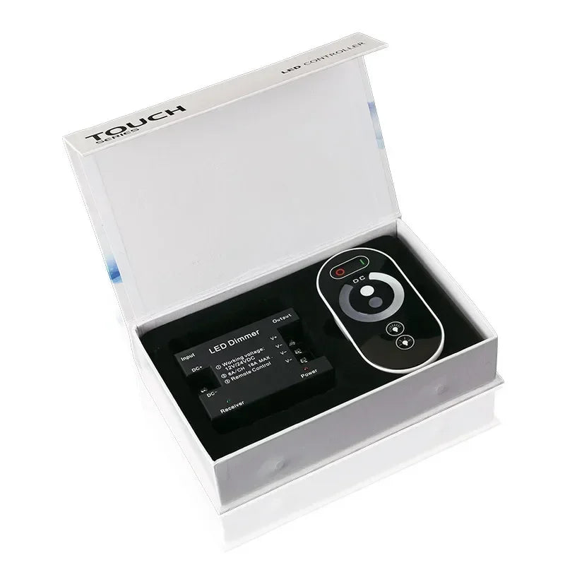 Dimmer RF Touch Remote Control for Single Color Light Lamp Bulb Strip Driver, 12V 24V DC 432W 6A/CH, LED Controller Qme
