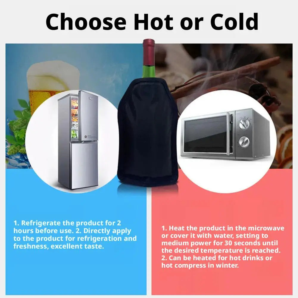 Wine Cooler Sleeve Reusable Ice Bags Beer Champagne Holder Bag Long Qme