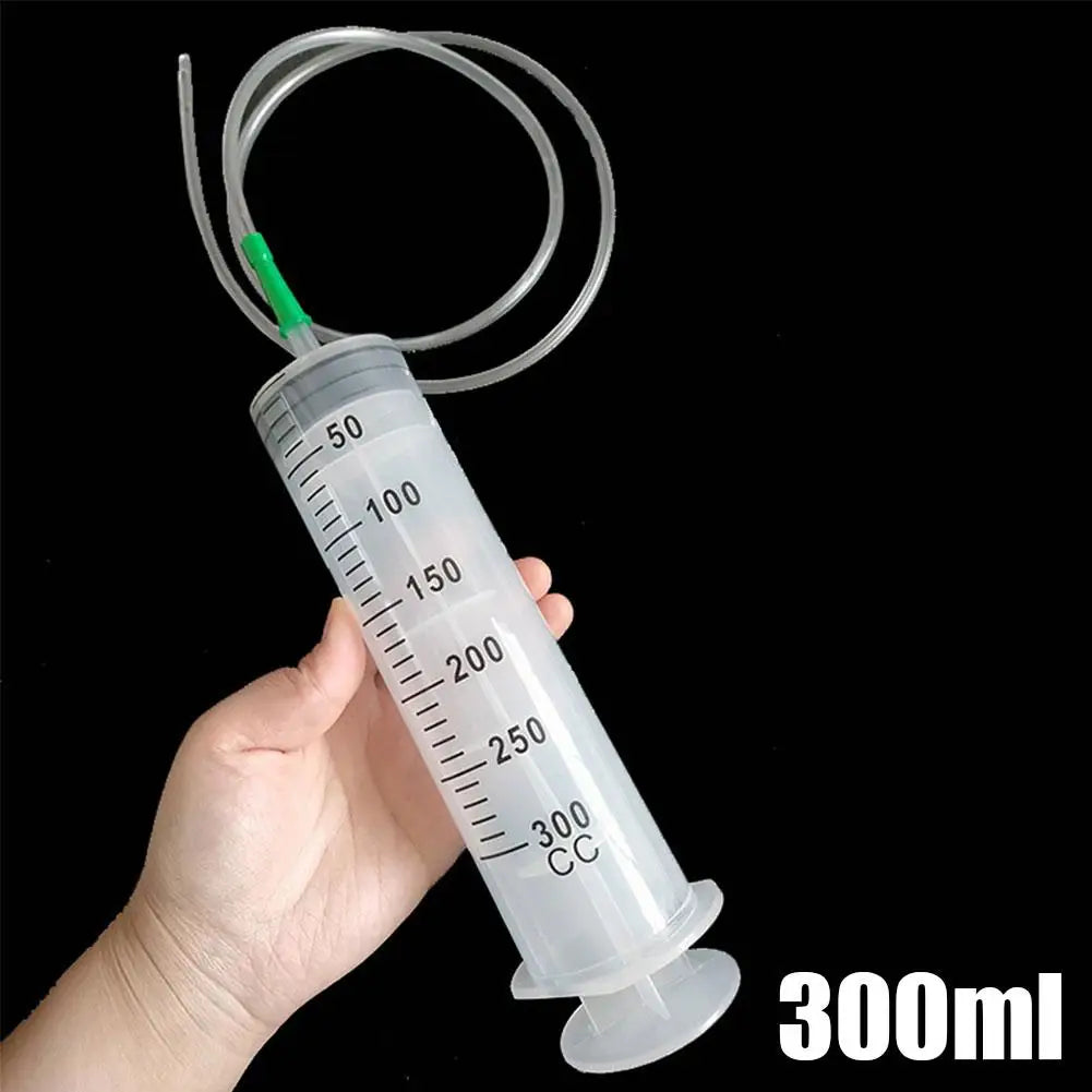 Durable Large Capacity Plastic Syringes - 100ml, 300ml, 550ml, Transparent Body with 99.82cm Measurement Qme 300ml