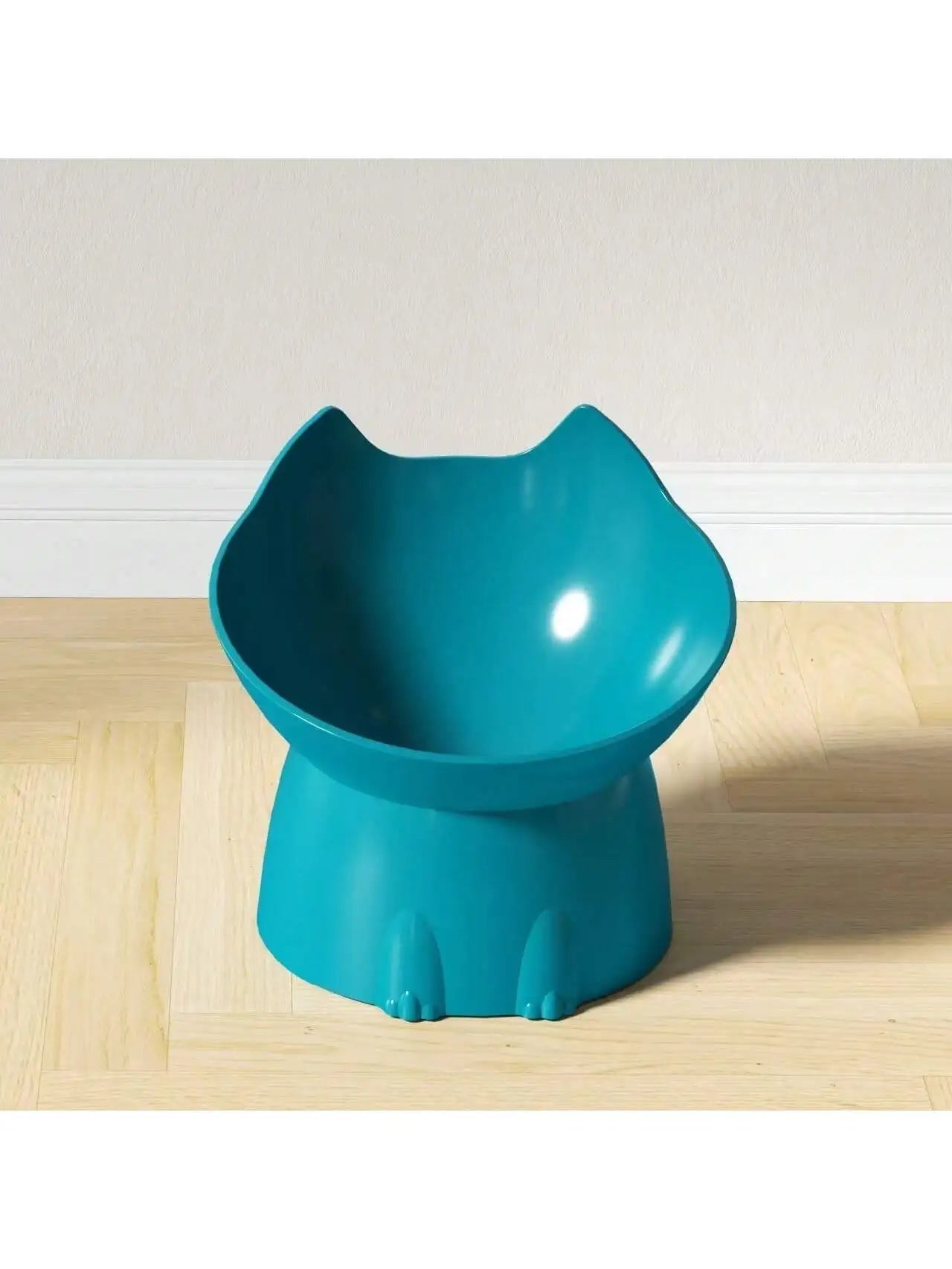 Cat Bowl Long Ears Feet Dog Neck Protection Anti-overturning Plastic Qme blue
