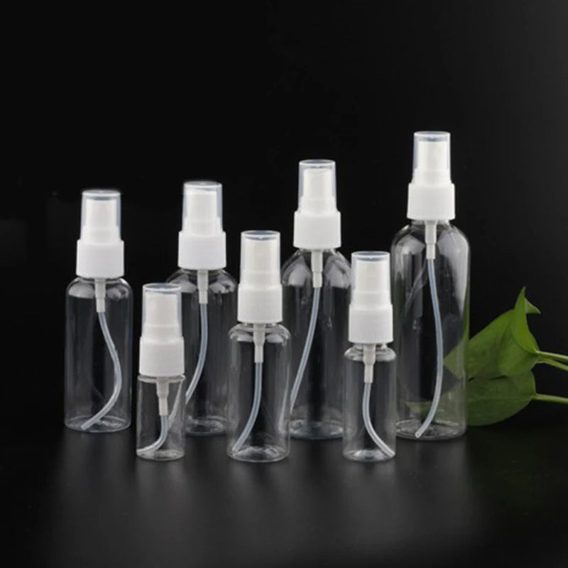 Mini Portable Transparent Plastic Spray Bottle Refillable Container Qme