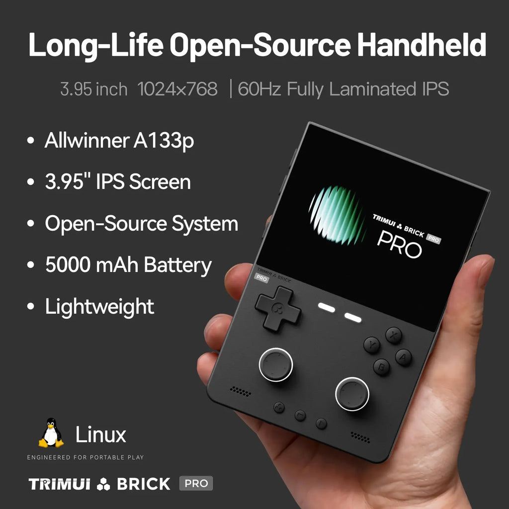For TRIMUI Brick Pro Open-Source Handheld Console Ambient Lighting Retro Handheld Game Console for Outdoor Travel Daily Commute Qme