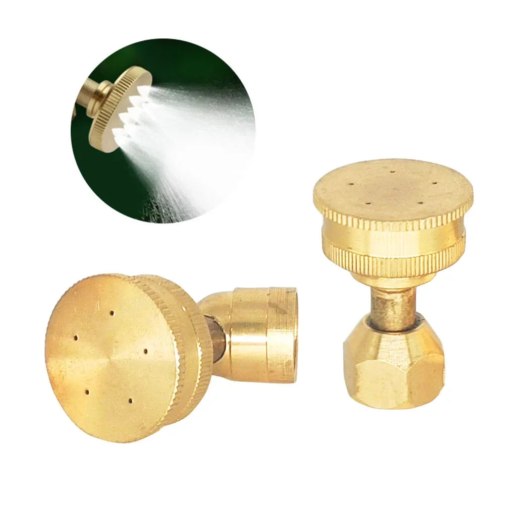 Garden Sprinkler Adjustable 5Hole Brass Sprayer Nozzle M14 Atomizing Spray Fitting Hose Fitting Straight Curved Nozzle Qme