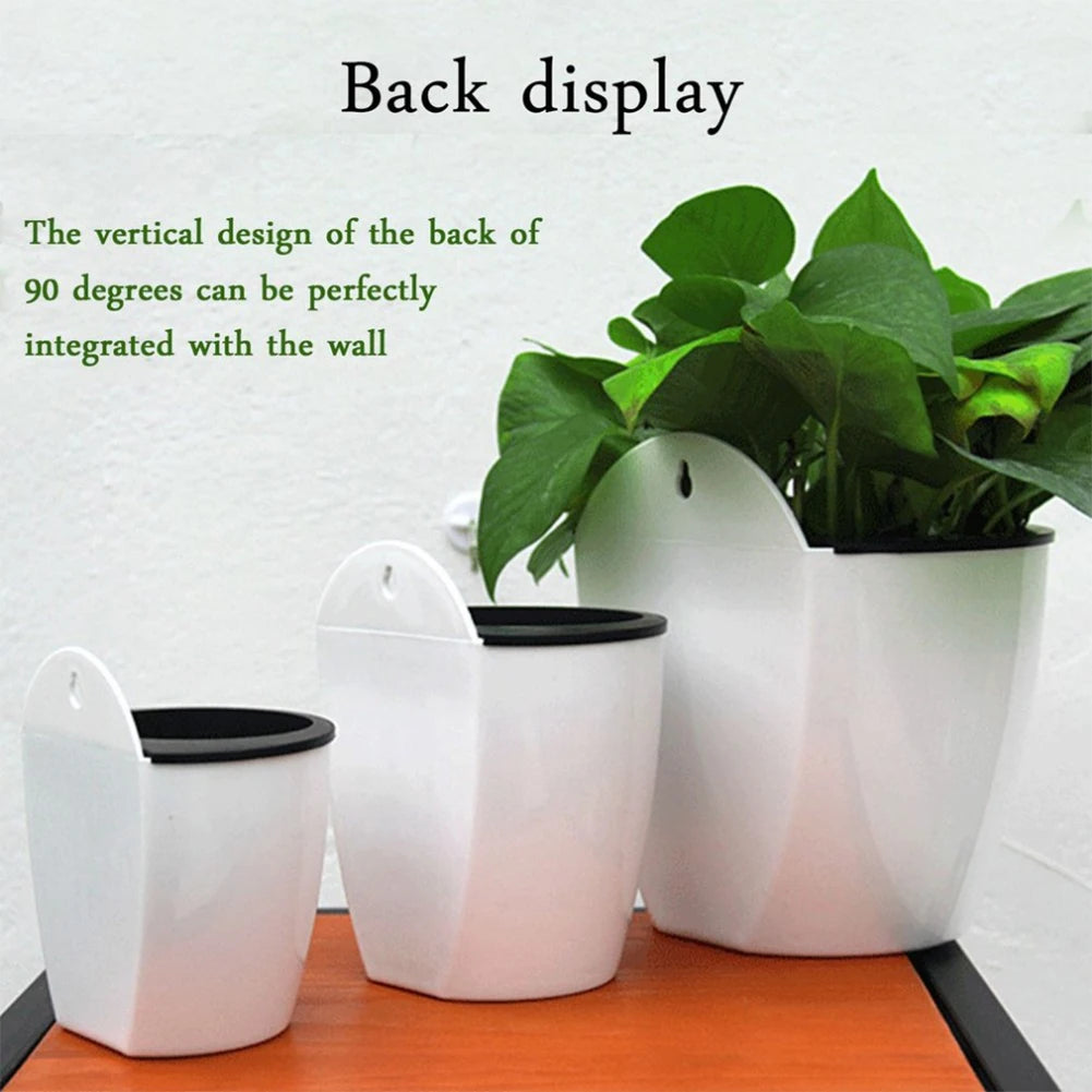 Wall-mounted Indoor Automatic Water-absorbing Flowerpot Plastic Qme