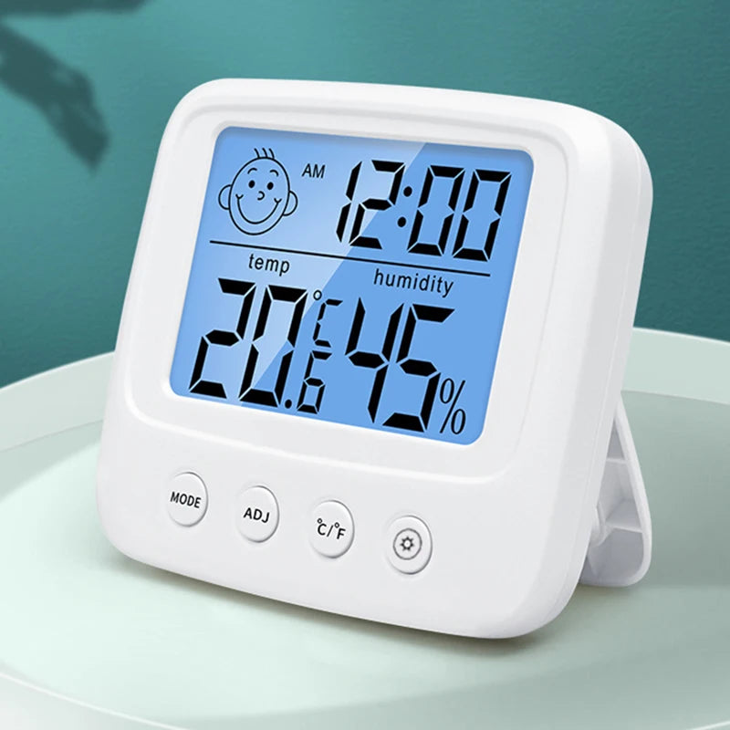 LCD Digital Temperature Baby Room Humidity Meter Backlight Home Qme Color